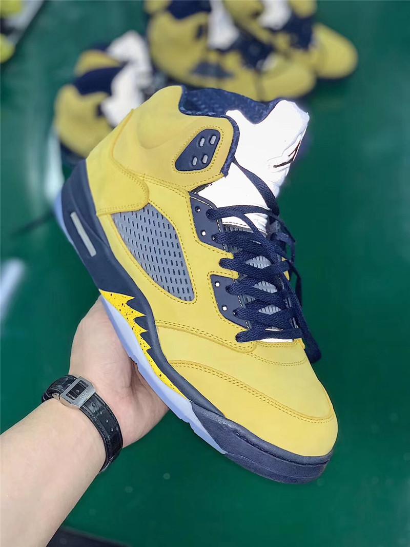 PK GOD Air Jordan 5 V Retro SP Inspire Michigan Amarillo Navy retail materials ready to ship